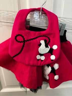Baby Girl Hot Pink Poodle Skirt & Bib